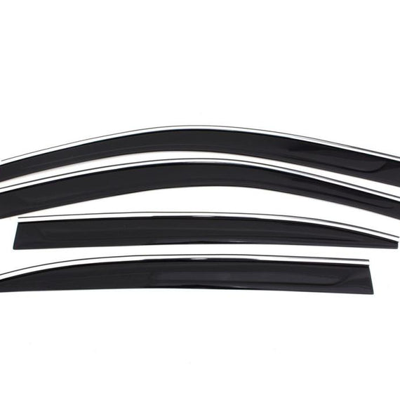 AVS 15-18 Chevrolet Tahoe/GMC Yukon Ventvisor Low Profile Deflectors 4pc - Smoke w/Chrome Trim