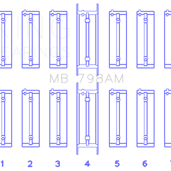 King BMW M20B20-23-25-27 / M50B25 / M52B20-25-28 (Size STD) Main Bearing Set