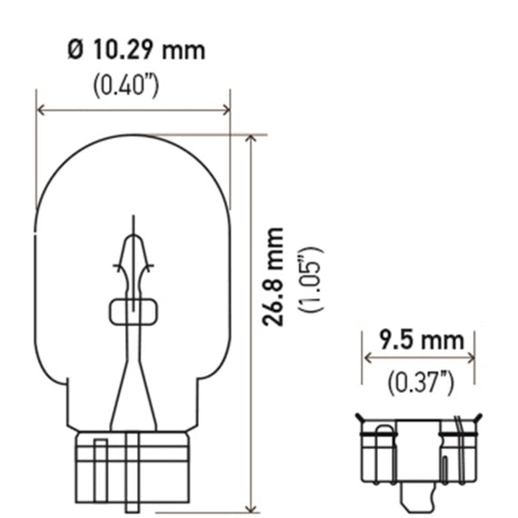 Hella Bulb 2825 12V 5W 4CP W2.1x9.5d T3.25