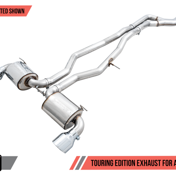 AWE 2020 Toyota Supra A90 Non-Resonated Touring Edition Exhaust - 5in Chrome Silver Tips