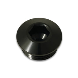 Vibrant Aluminum -10AN ORB Slimline Port Plug w/O-Ring - Anodized Black
