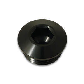 Vibrant Aluminum -16AN ORB Slimline Port Plug w/O-Ring - Anodized Black