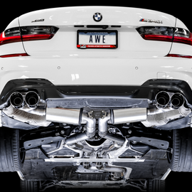 AWE Tuning 2019+ BMW M340i (G20) Non-Resonated Touring Edition Exhaust - Quad Diamond Black Tips