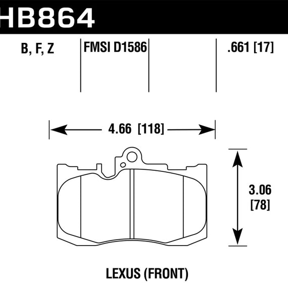 Hawk 13-17 Lexus GS350/GS350 F Sport / 12-17 Lexus IS350 HPS Street Front Brake Pads