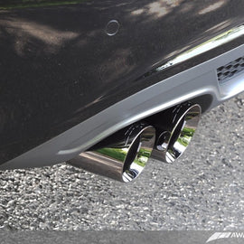 AWE Tuning Audi B8 A4 Touring Edition Exhaust - Quad Tip Polished Silver Tips - Does Not Fit Cabrio