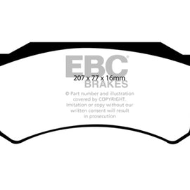 EBC 05-06 Dodge Ram SRT-10 8.3 Greenstuff Front Brake Pads