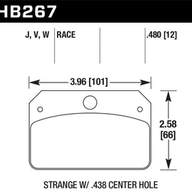 Hawk DR-97 Brake Pads for Strange w/ 0.438in Center Hole