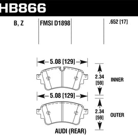 Hawk 17-19 Audi A4 / 18-19 Audi A5 Performance Ceramic Street Rear Brake Pads