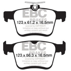 EBC 2014+ Audi A3 1.8 Turbo (w/Electronic Parking Brake) Redstuff Rear Brake Pads