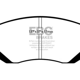 EBC 04-06 Saab 9-2X 2.0 Turbo Redstuff Front Brake Pads