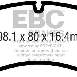 EBC 13-15 Porsche 911 (991) GT3 3.8L (Cast Iron Rotor Only) Bluestuff Front Brake Pads