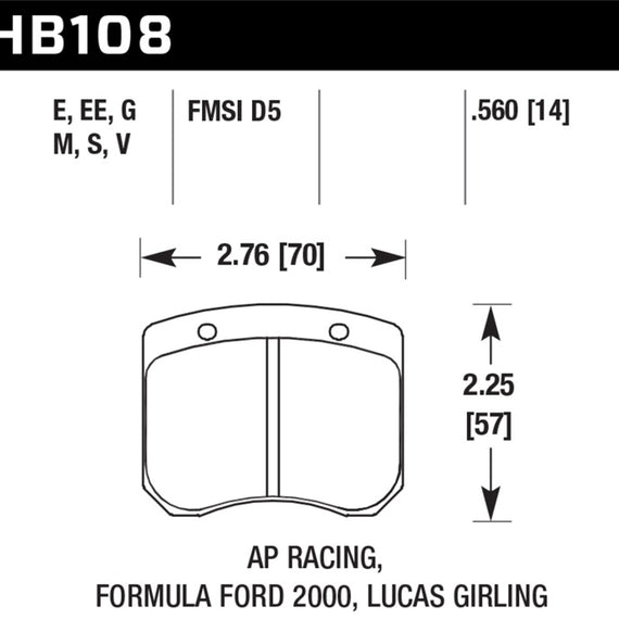 Hawk 1984-1986 Alfa Romeo GTV-6 2.5 HPS 5.0 Front Brake Pads