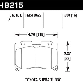 Hawk 93-98 Toyota Supra TT HPS 5.0 Street Front Brake Pads