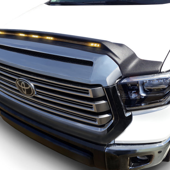 AVS 2014-2019 Toyota Tundra Aeroskin Low Profile Hood Shield w/ Lights - Black