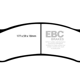 EBC 02 Cadillac Escalade 5.3 (Akebono rear caliper) Yellowstuff Front Brake Pads