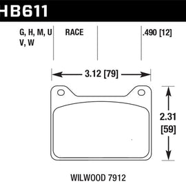 Hawk Willwood 7912 DTC-60 Race Brake Pads