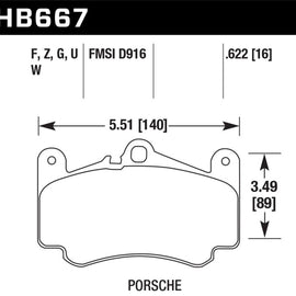 Hawk 02-05 Porsche 911 Carrera 4 Turbo Look/Carrera 4S Front HPS Street Brake Pads