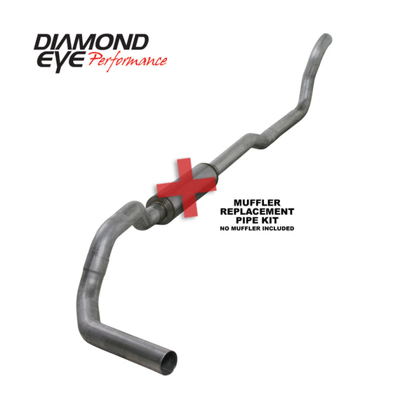 Diamond Eye KIT 4in TB MFLR RPLCMENT PIPE SGL AL: 2-WHEEL DRIVE ONLY 89-93 DODGE CUMMINS 5.9L