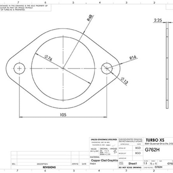 Turbo XS 2-Bolt High Temperature Exhaust Gasket 76mm/3in ID (Single)