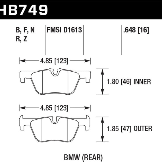 Hawk 13-14 BMW 328i/328i xDrive / 2014 428i/428i xDrive HP Plus Rear Brake Pads