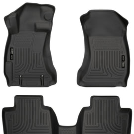 Husky Liners Subaru 12-14 Impreza/2015 WRX/STi WeatherBeater Combo Front&2nd Row Black Floor Liners