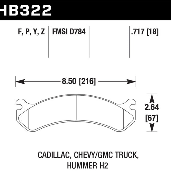 Hawk Chevy / GMC Truck / Hummer LTS Street Front Brake Pads