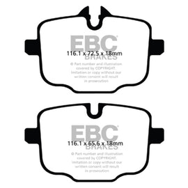 EBC 2021+ BMW M3/M4 3.0TT (G80/G82/G83 w/Cast Iron Rotors) Redstuff Rear Brake Pads