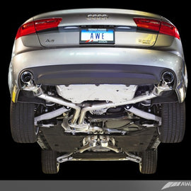 AWE Tuning Audi C7 A6 3.0T Touring Edition Exhaust - Dual Outlet Chrome Silver Tips