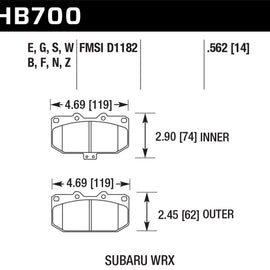 Hawk 06-07 Subaru Impreza WRX DTC-60 Front Race Brake Pads