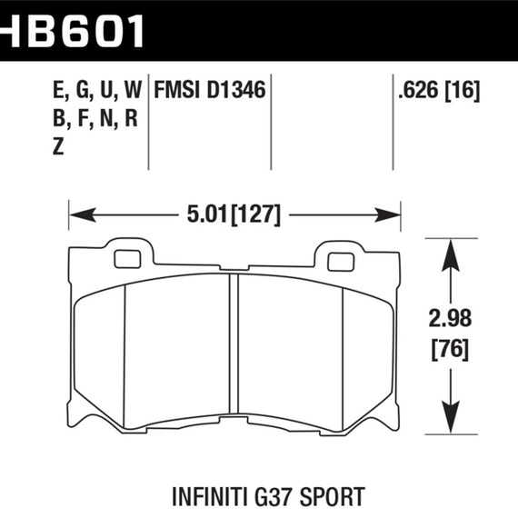 Hawk 10-11 Infiniti FX50 / 09-10 G37 / 09-10 Nissan 370Z DTC-70 Race Front Brake Pads