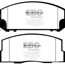 EBC 99-02 Toyota MR2 1.8 Yellowstuff Rear Brake Pads