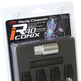 Project Kics 12X1.50 R40 Iconix Black Lug Nut Lock Set - 4