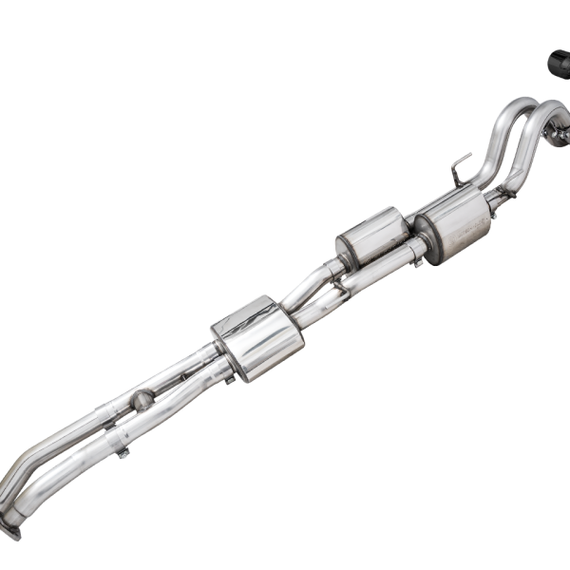 AWE 16-22 Toyota Tacoma 0FG Catback Exhaust w/ BashGuard - Dual Diamond Black Tips