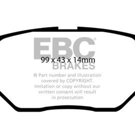 EBC 09-10 Pontiac Vibe 1.8 Yellowstuff Rear Brake Pads