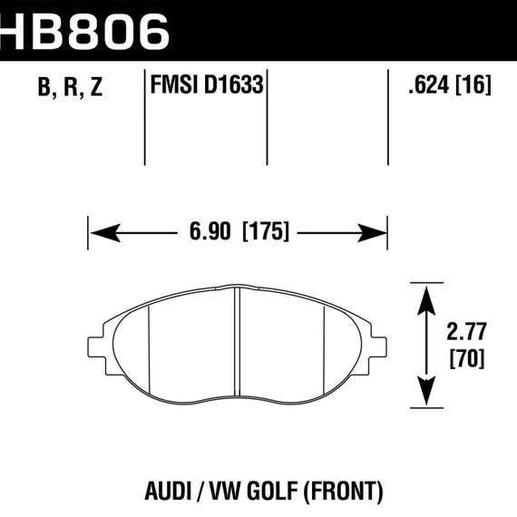 Hawk 16-17 Audi A6 Performance Ceramic Street Front Brake Pads