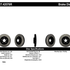 StopTech Slotted & Drilled Sport Brake Rotor