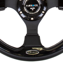 NRG Reinforced Steering Wheel (320mm) Blk w/Gloss Black Trim