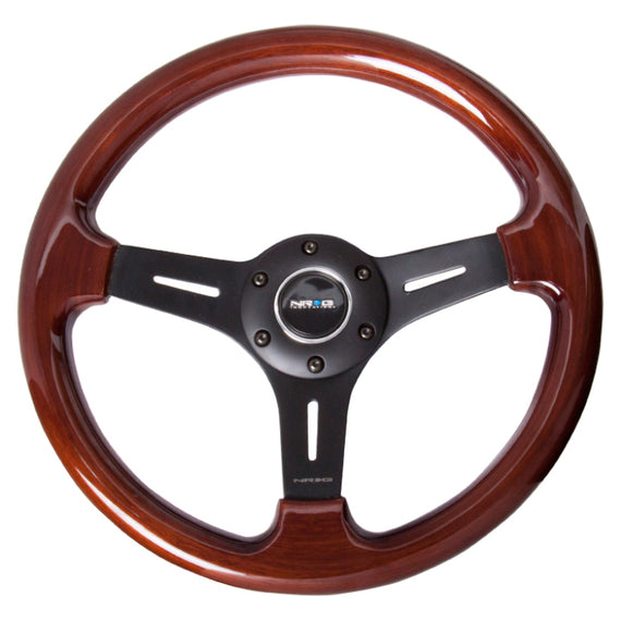 NRG Classic Wood Grain Steering Wheel (330mm) Wood Grain w/Matte Black 3-Spoke Center