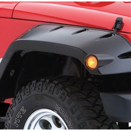 Bushwacker 07-18 Jeep Wrangler Max Pocket Style Flares 2pc Extended Coverage - Black