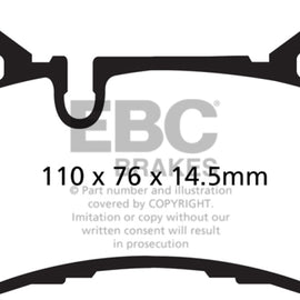 EBC 14 Mercedes-Benz C63 AMG (W204) 6.2 Redstuff Rear Brake Pads