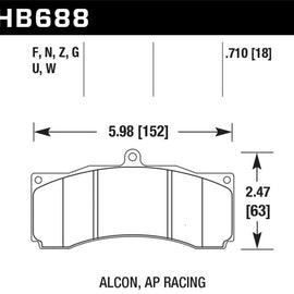 Hawk AP Racing/Alcon HPS 5.0 Brake Pads