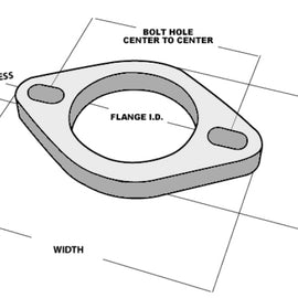 Vibrant 2-Bolt T304 SS Exhaust Flange (2.25in I.D.)