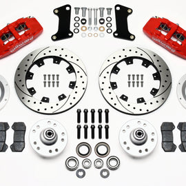 Wilwood Dynapro 6 Front Hub Kit 12.19in Drilled Red 67-69 Camaro (*Line Kit Needed*)