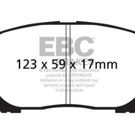 EBC 02-08 Pontiac Vibe 1.8 Yellowstuff Front Brake Pads