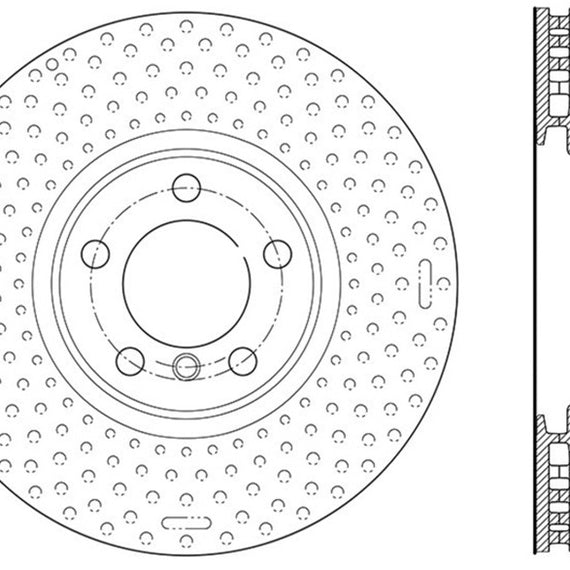 StopTech 12-15 BMW 335i Drilled Left Front Rotor