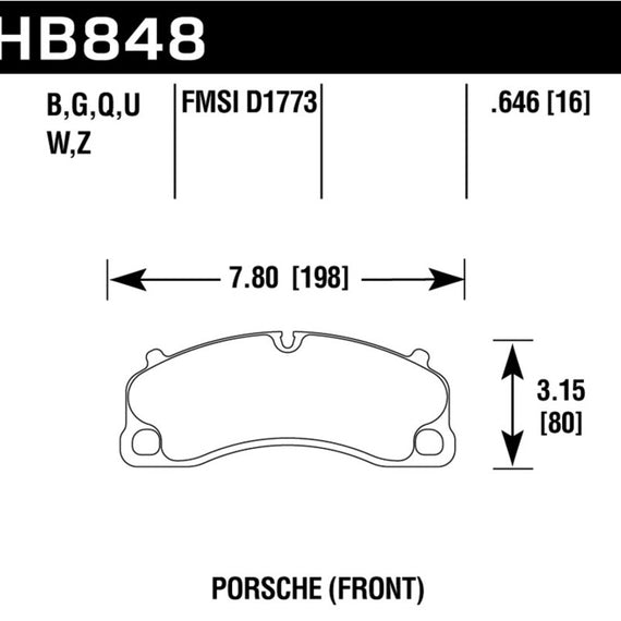 Hawk 14-19 Porsche 911 GT3/GT3 RS / 2016 Porsche Cayman GT4 PC Street Front Brake Pads