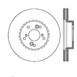 StopTech Power Slot Slotted 99-08 Acura TL (STD Caliper) / 01-03 CL / 04-09 TSX Front Left Rotor