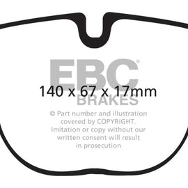 EBC 10+ BMW X5M 4.4 Twin Turbo Redstuff Rear Brake Pads