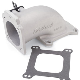 Edelbrock Low Profile Intake Elbow 90mm Throttle Body to Square-Bore Flange As-Cast Finish