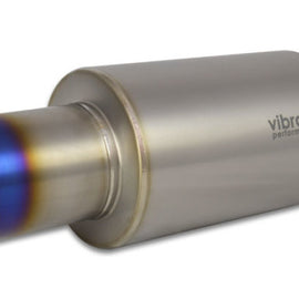 Vibrant Titanium Muffler w/Straight Cut Burnt Tip 3in. Inlet / 3in. Outlet
